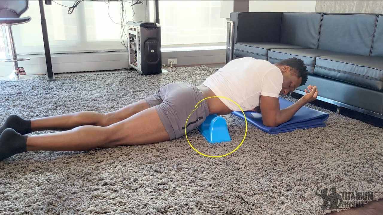 psoas exercise Nurudeen performs a psoas self-massage exercise